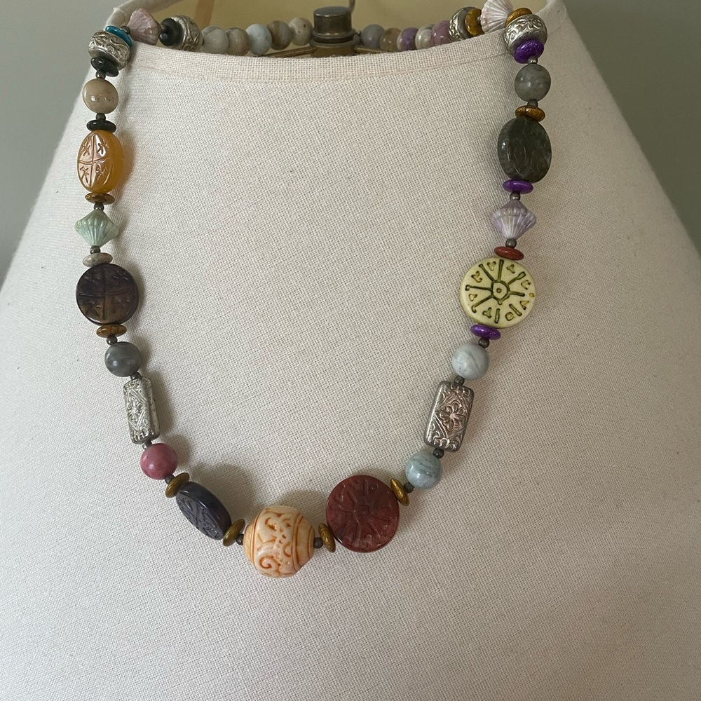 Vintage Beaded Necklace Candy Shape Beads‎ Multicolors
